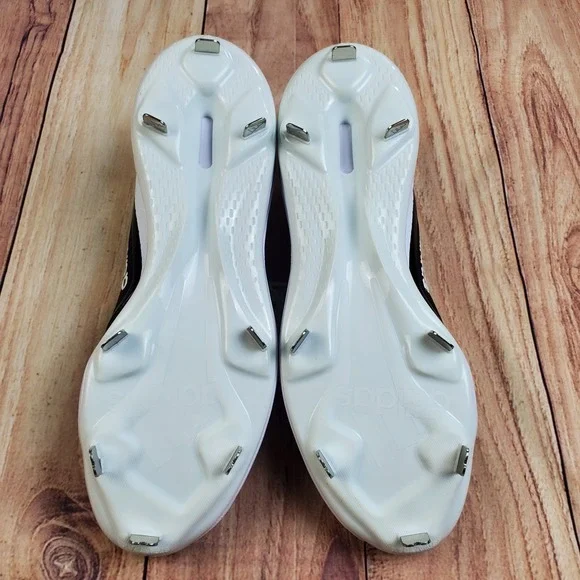 Adidas Icon 7 Baseball Cleats Mens 12.5 Black White Metal Low Top FZ1558 New - Picture 9 of 12